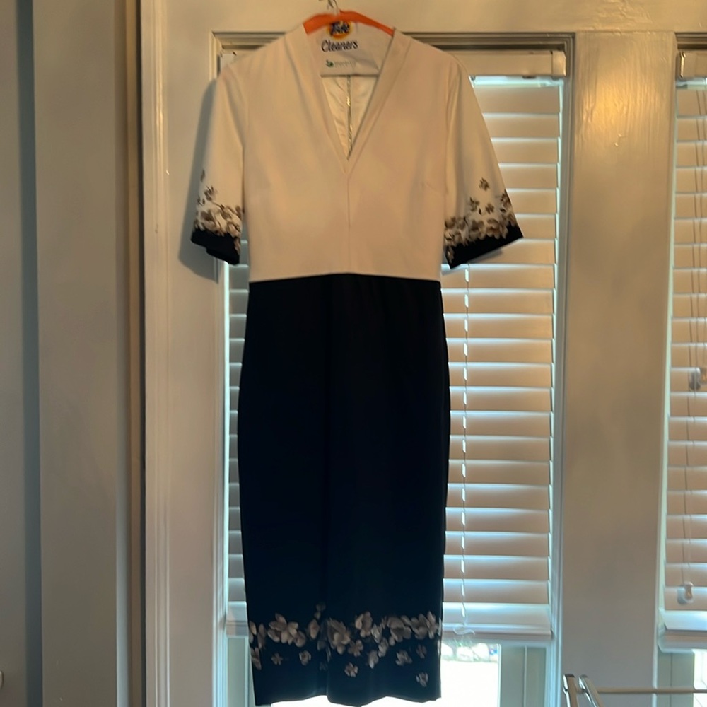 Ted Baker white and navy floral dress